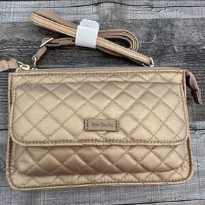 Vera Bradley Metallic Gold Quilted Crossbody Bag